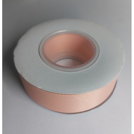 Лента репсовая однотонная 2,5 см*20 ярдов (цв. светло-персиковый), цена за катушку